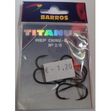 Anzois Barros Titanus Chinu-B nº2/0 10 Pcs